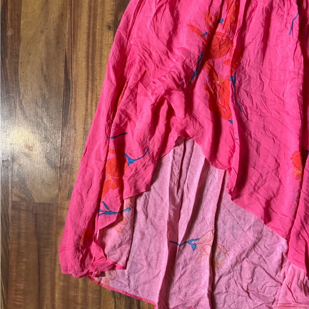 Free People She’s A Waterfall Floral Ruffle Maxi Dress Hot Pink - Picture 3 of 7